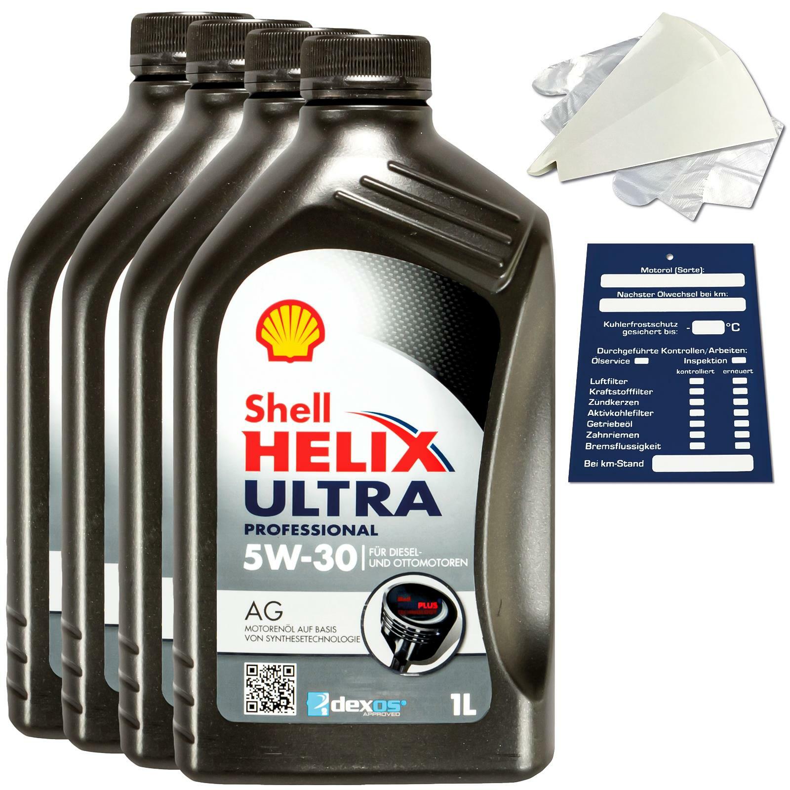 4 Litre Original Shell Helix Ultra Professional Ag 5W30 Engine 550040557 Acea C3