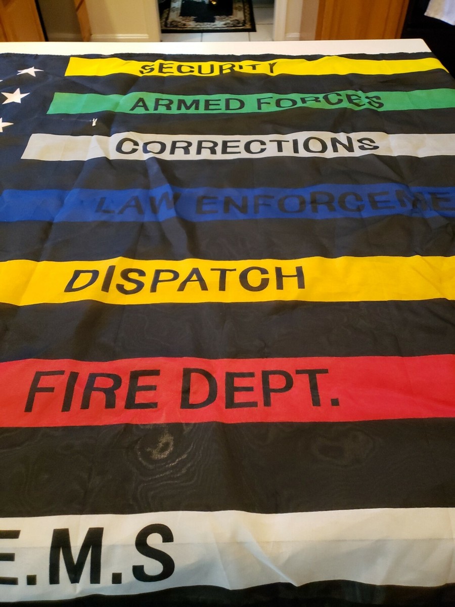 3x5 Ft First Responders Thin Line American Flag: 100% Polyester - Foto 7