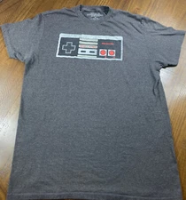 Nintendo Controller T-Shirt Men's XL Short Sleeve Graphic Crew Neck Dark Gray