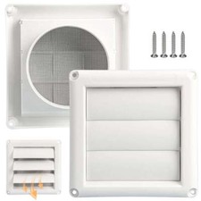 4 Dryer Air Vent Cover Cap Louvered Cover Whi...