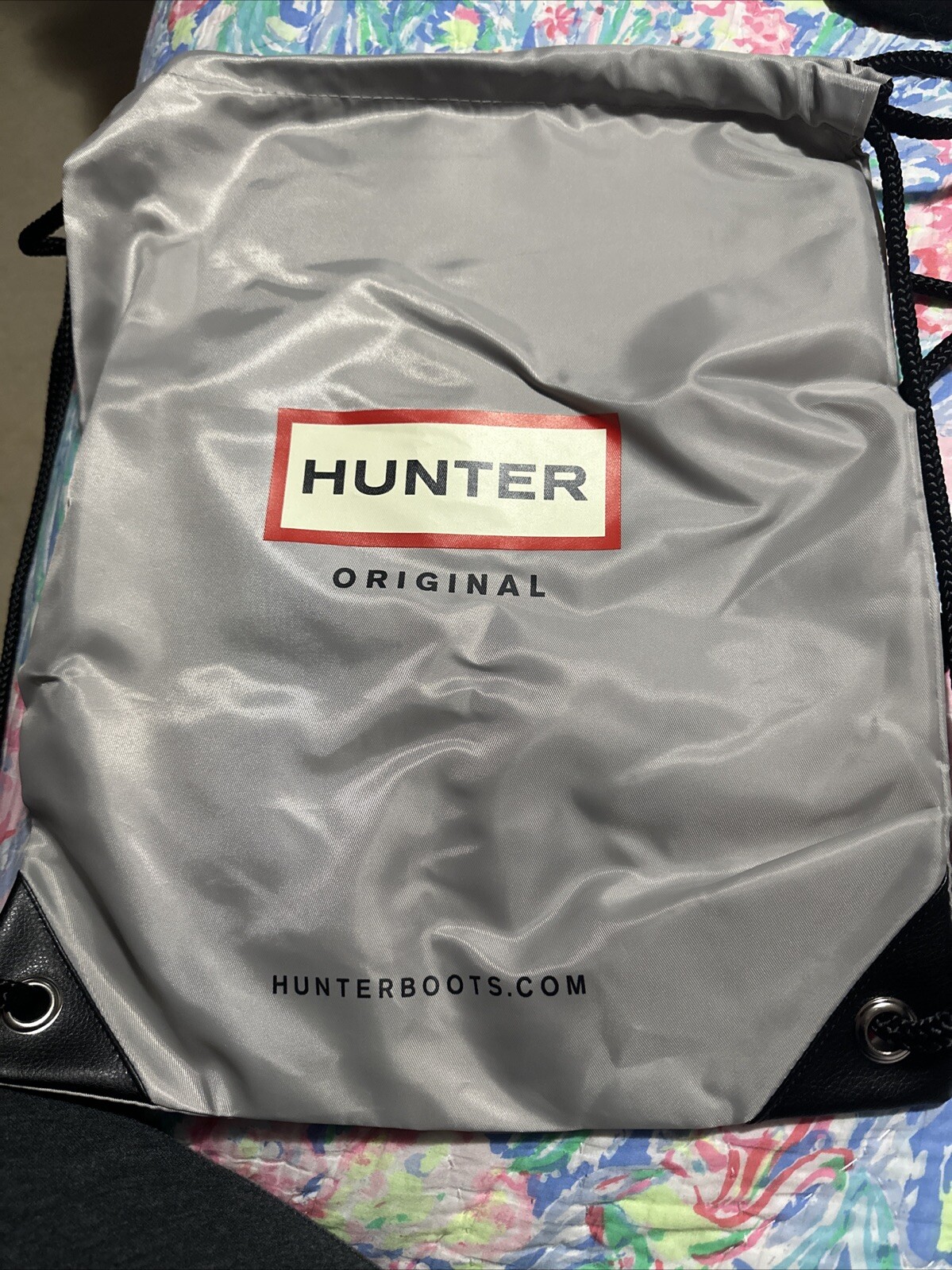 Hunter Boots Original Cinch Drawstring Bag Backpack Dust Bag Gray A7
