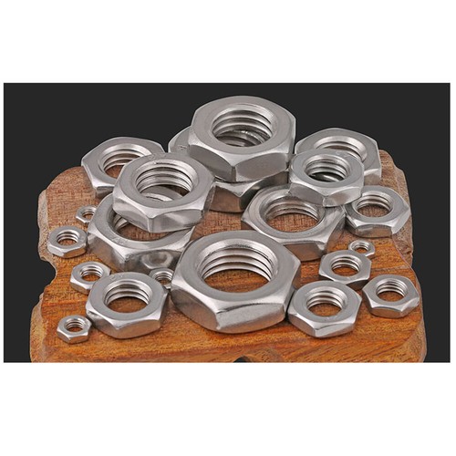 Hex Thin Nut Fine Thread M6-M20 Half Lock jam Nut Chamfered DIN 439 Stainless A2 - Picture 8 of 9