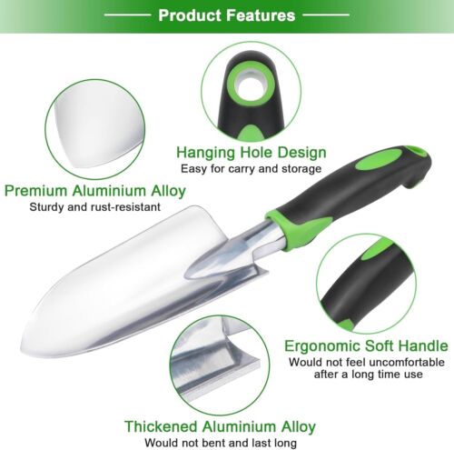 Garden Tools Set, 3 Pack Heavy Duty Gardening Set Include Green - Picture 2 of 8