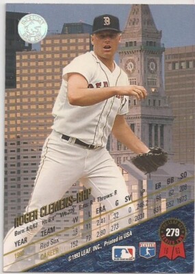 1993 Leaf #279 Roger Clemens Boston Red Sox | eBay