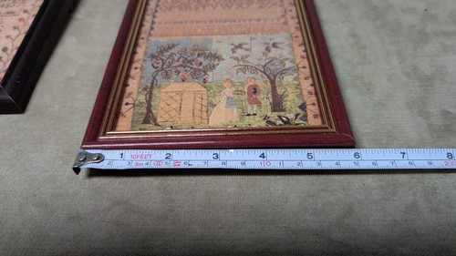 Cross Stitch Framed Picture Print Martha Southwick 1836 Alphabet Dublin Lot of 2 - Picture 5 of 10