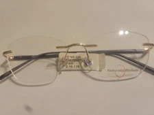 Naturally Rimless NR 371 Gold Rimless Eyeglass Frames 180° 52 16 138 Superflex