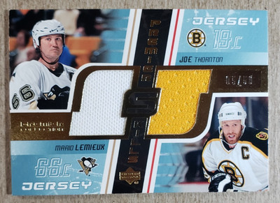 2003-04 Upper Deck Premier Mario Lemieux & Joe Thornton Game Used Jersey /50