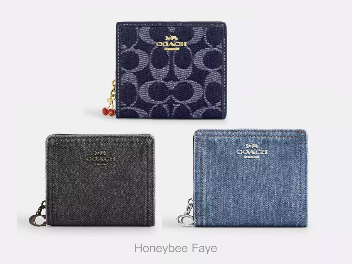 NWT Coach Snap Wallet In Signature Denim CAA86/CAP07 | eBay