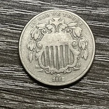 1868 Shield Nickel 5 Cent Coin - Good Condition! - Great Coin