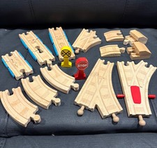 Thomas  Friends 15 pc Wooden Train TRACK Switches Bumpers Signs Adapt-A-Track