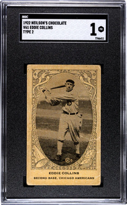 #ad 1922 V61 EDDIE COLLINS POOR NEILSON#x27;S CHOCOLATE TYPE SGC 1 CHICAGO WHITE SOX $420.00