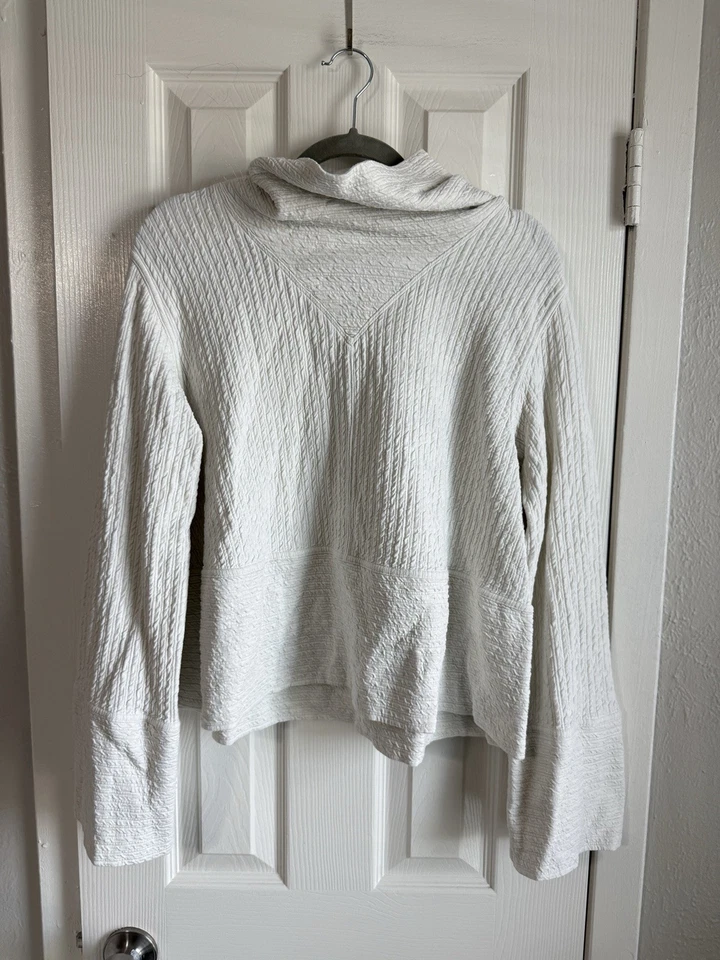 Pulôver LULULEMON Retreat Yourself malha branca manga sino boho tamanho grande tripulação G - Imagem 2 de 4