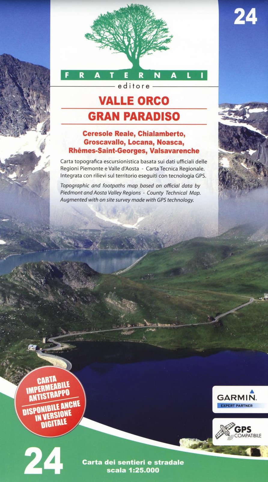 Carta n. 24. Valle Orco, Gran Paradiso. Carta dei sentieri e stradale 1:25. ...