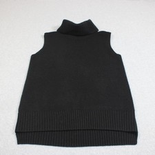 C By Bloomingdale's Cashmere Sweater Vest Women Small Black Long Lagenlook Boho