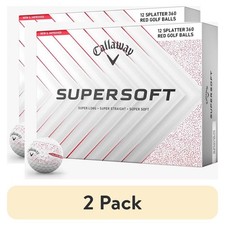 Callaway Golf 2023 SuperSoft Splatter Golf Balls 12-pack, White/Red - 2 Pack