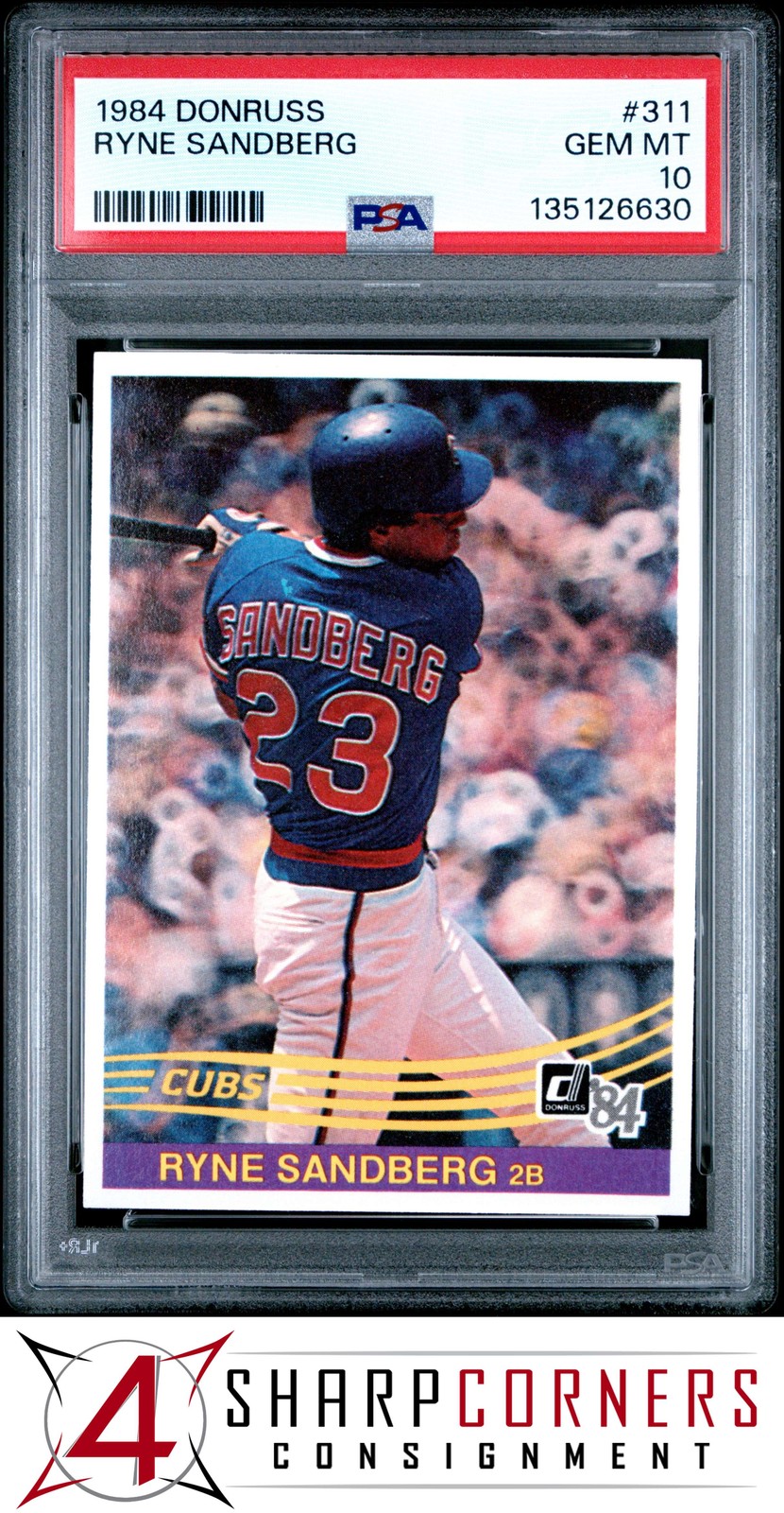 1984 DONRUSS #311 RYNE SANDBERG CUBS HOF PSA 10