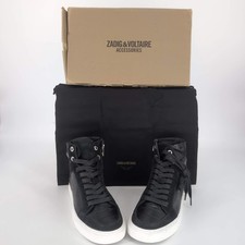 Zadig Voltaire High Flash Keith Sneakers in Noir Black - Size US 7 EU 38 -NIB
