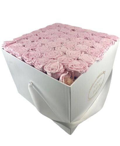 Venus Et Fleur 48 Blush Pink Eternity Roses Large Square White Classic Box - Bild 10 von 12
