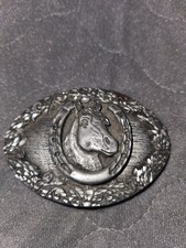 Belt Buckle w/horse and shoe, Cowboy  Rancher wear. Made in USA
