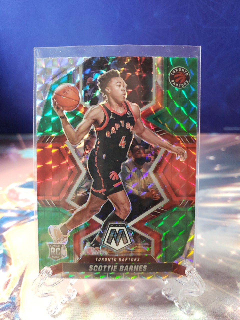 2021-22 Panini Mosaic Choice Scottie Barnes Red Green Prizm #207 Rookie RC SP