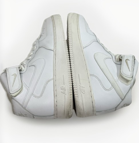 Nike Air Force 1 Mid '07 Men’s Shoes Leather Triple White CW2289-111 Size 8.5 - Picture 9 of 18