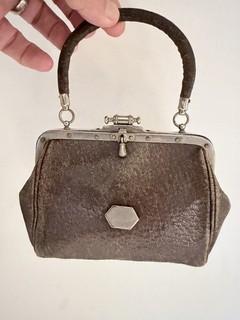 Antike 20er Jahre Gladstone Tasche Vintage Leder Apotheker kleiner Arztkoffer