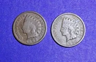 1895/1896 INDIANA HEAD CENT PENNY "AVERAGE GRADE" (2) CIRCULATED COINS #2