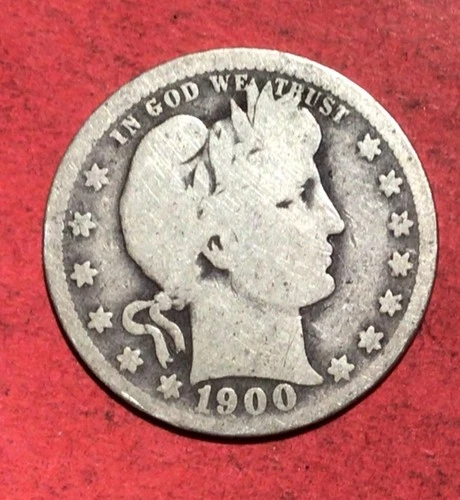 1900O US Barber SILVER Quarter "New Orleans" Mint! Old US Coin!