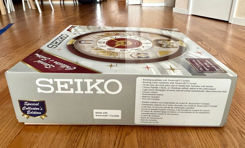Seiko коллекционное издание музыкальные настенные часы с кристаллами Swarovski - читать Desc - Изображение 2 из 4