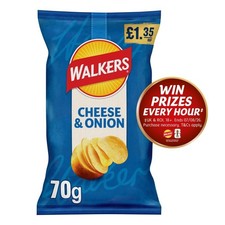 Walkers Cheese & Onion Sharing Crisps 70g PMP £1.35 RRP  70g × 18, Free UK Post