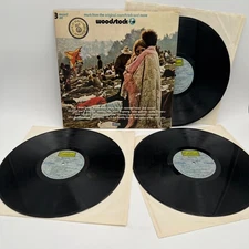 Woodstock 3LP Soundtrack Cotillion SD 3-500 1970 Jimi Hendrix Santana Nice Copy