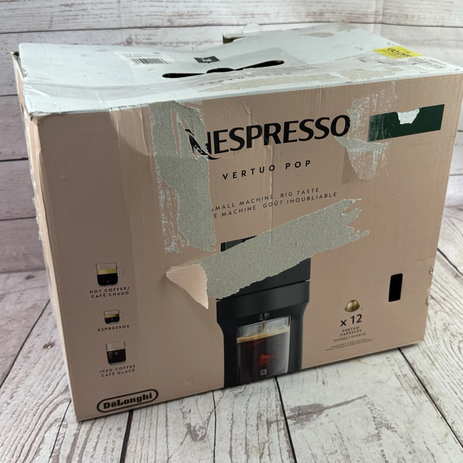 Nespresso Vertuo Pop Coffee Espresso Maker DeLonghi Black Capsule Machine