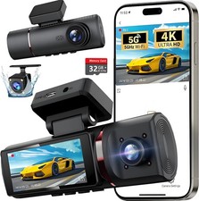 3 Channel 4K WiFi Dash Cam, 4K 1080P 1080P Front Inside and Rear, Triple Dash...