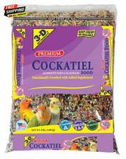 Premium Cockatiel Mix Bird Food Seeds, with Probiotics, 9 Lb. Bag