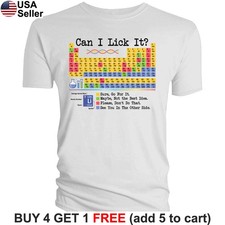 Can I Lick It Periodic Table T-Shirt Chemistry Teacher Student Science BSY01