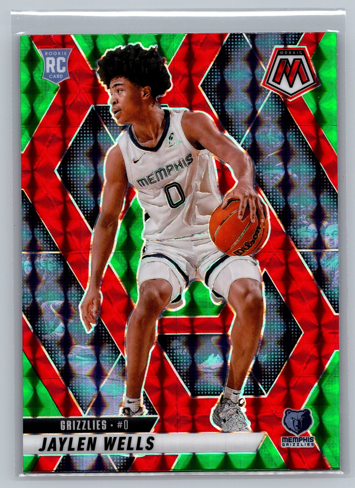 2024-25 Panini Mosaic #240 Jaylen Wells Choice Red and Green Mosaic