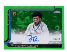 2025-26 Topps Chrome Jase Richardson Green Refractor 96/99 Auto