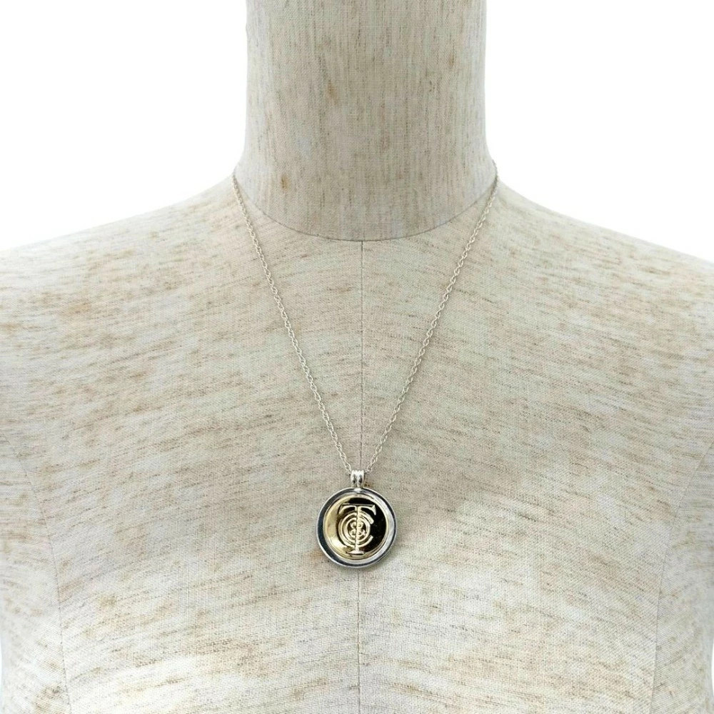 Tiffany & Co. T&C Coin Necklace K18 Yellow Gold & Sterling Silver