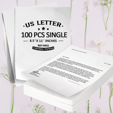 100 Sheets Thermal Printer Paper 8.5 X 11 Inch US Letter Size Thermal Paper