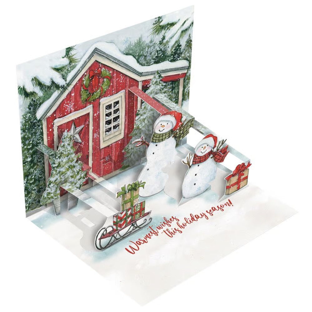 Lang Brands, LLC,  Snowman's Farmhouse Popup Card