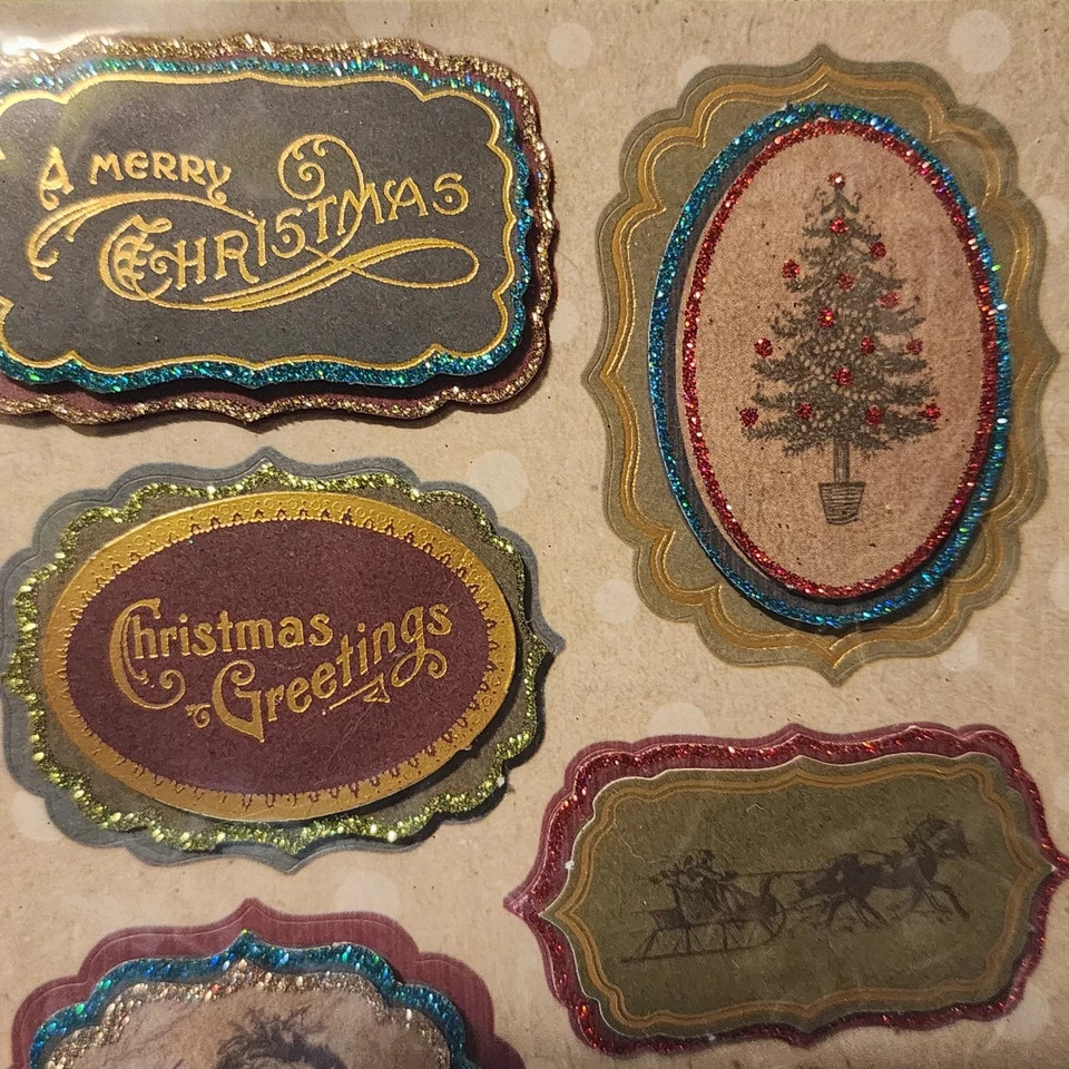 Lote de 3 pegatinas adhesivas y transferencias K & Company Christmas Cheer Gand Foto 3 de 4