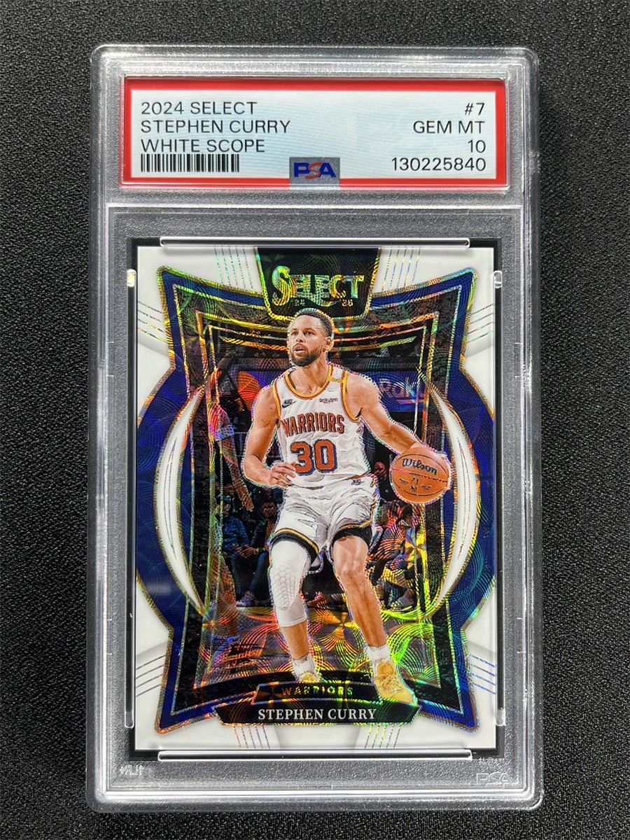 2024-25 Panini Select Stephen Curry #7 Concourse White Scope /35 PSA 10 MT POP 2