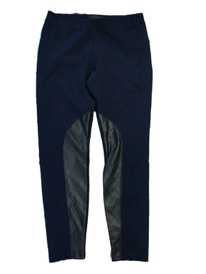 Tag Elemental Leggings Moto Seam Ponte Quilted Pleather Leggings Navy breeches M