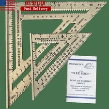 Aluminum Speed Square Set 7in 12in Rafter Layout Measuring Tools Blue Book New