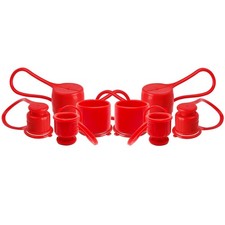 Tapones antipolvo para conexión rápida hidráulica de cara plana de 1/2" 0,5 pulgadas, rojo