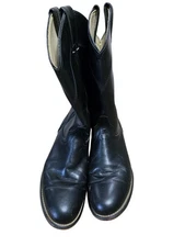 Vintage Laredo Boots Black Leather Roper Western Cowboy Womens USA