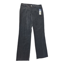 Chaps slimming fit womens sz 10 black velour 100% cotton straight leg pants NWT