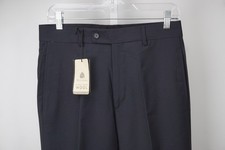 Yves Saint Laurent Solid Dark Blue 100 Wool Dress Pants Sz 46 NEW