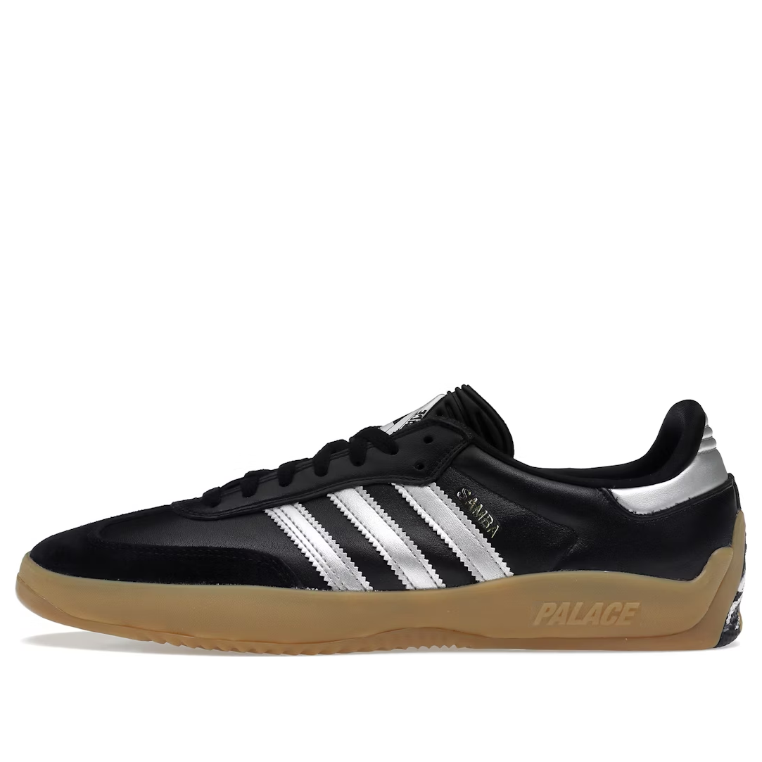 Palace × adidas Puig Samba Core Black Silver Metalic HQ6099 Men's