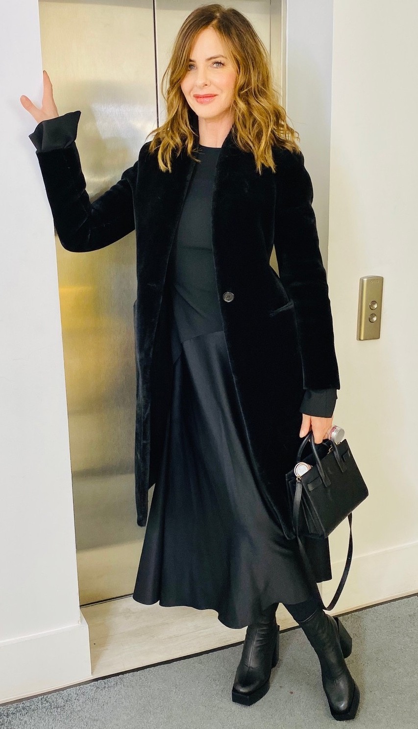 ZARA Trinny Black Faux Fur Coat Lapeless Size XS